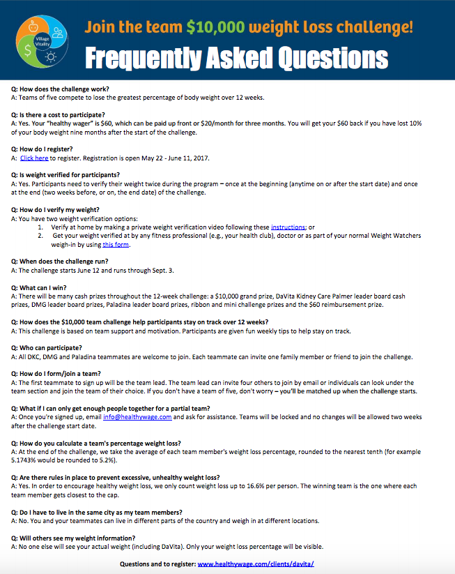 weight loss challenge rules